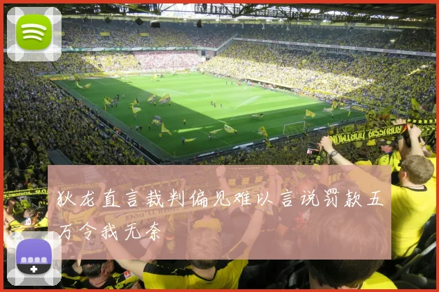 狄龙直言裁判偏见难以言说罚款五万令我无奈